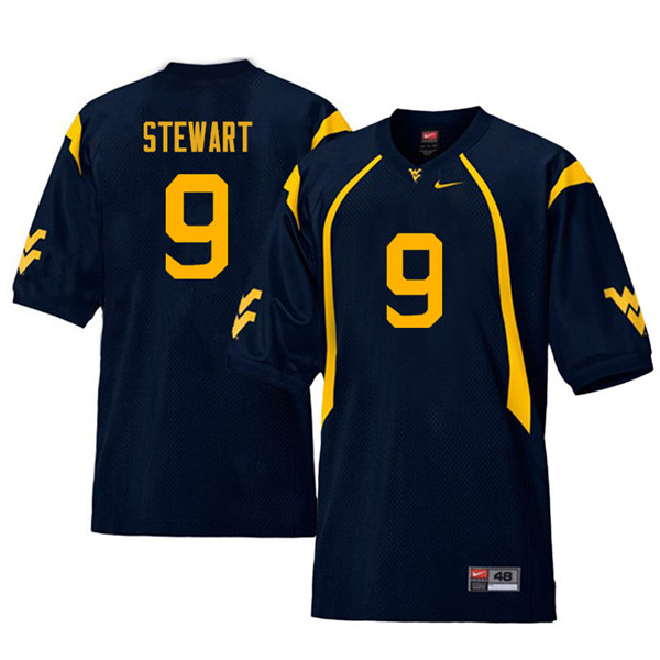 NCAA Men's Jovanni Stewart West Virginia Mountaineers Navy #9 Nike Stitched Football College Retro Authentic Jersey TY23P76WD